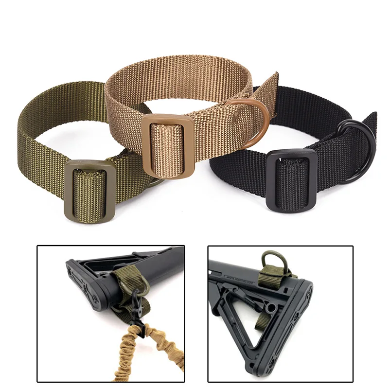 3-delige tactische buttstock sling mount riem singelband geweer jachtgeweer bevestiging lus adapter verstelbare pistool sling riem voor de jacht
