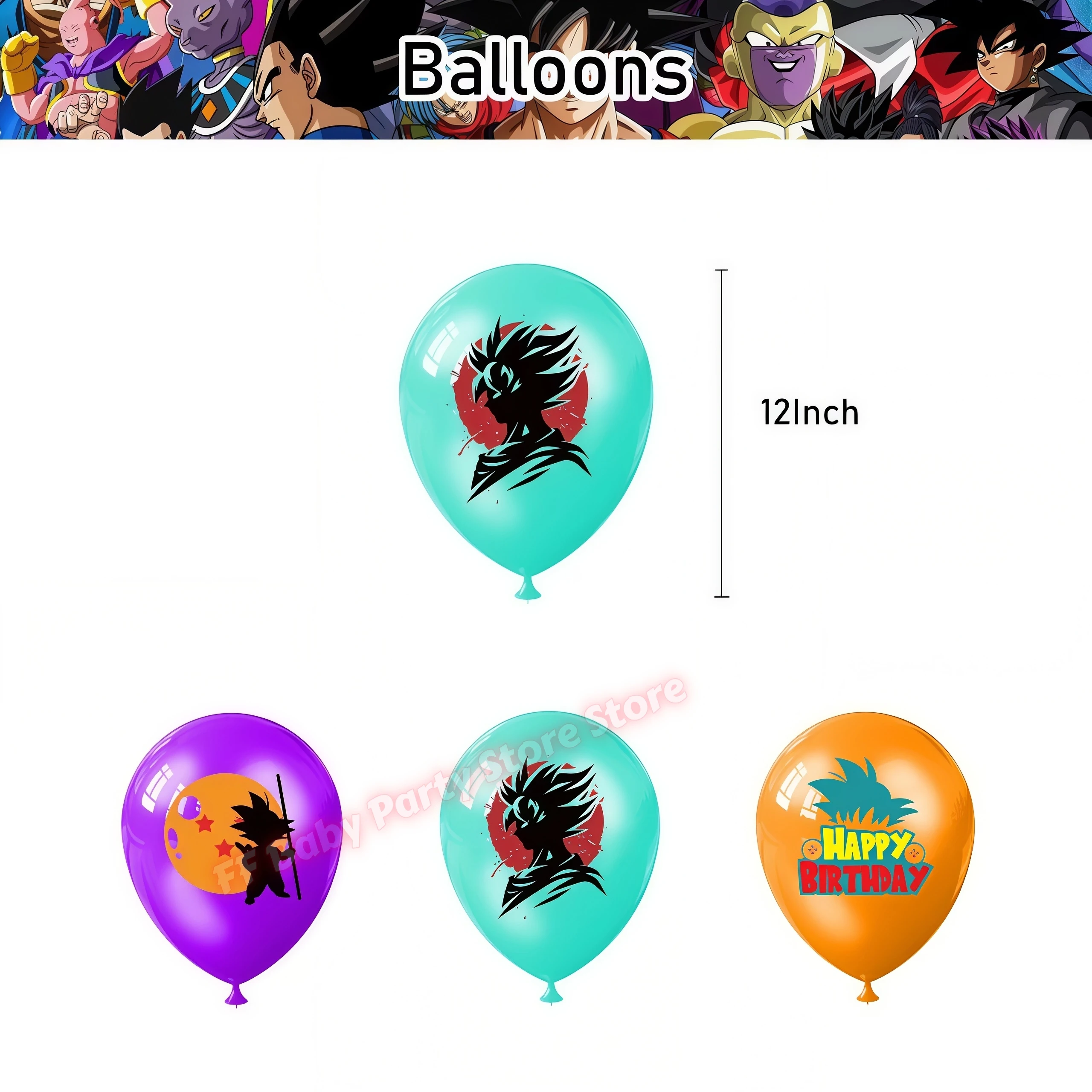 Dragon Ball Geburtstagsparty-Zubehör Son Goku Luftballons Pappbecher Teller Schlüsselanhänger Armbänder Jungen Party-Favoriten Geburtstagsdekoration – Detail 29