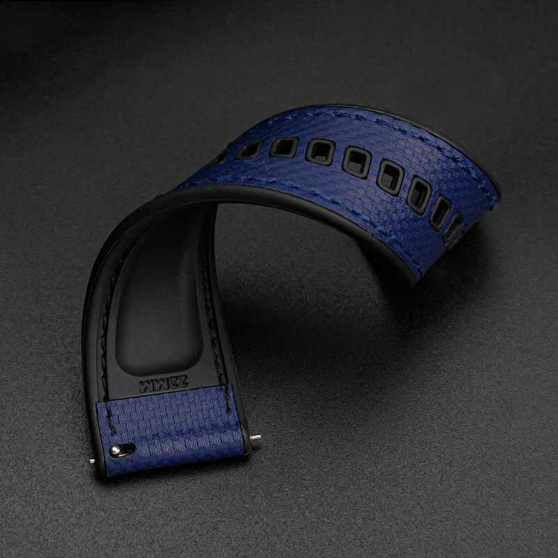 Correia de silicone para homens, fivela de aço inoxidável, acessórios elegantes para relógios, borracha de alta qualidade 20mm 22mm 24mm