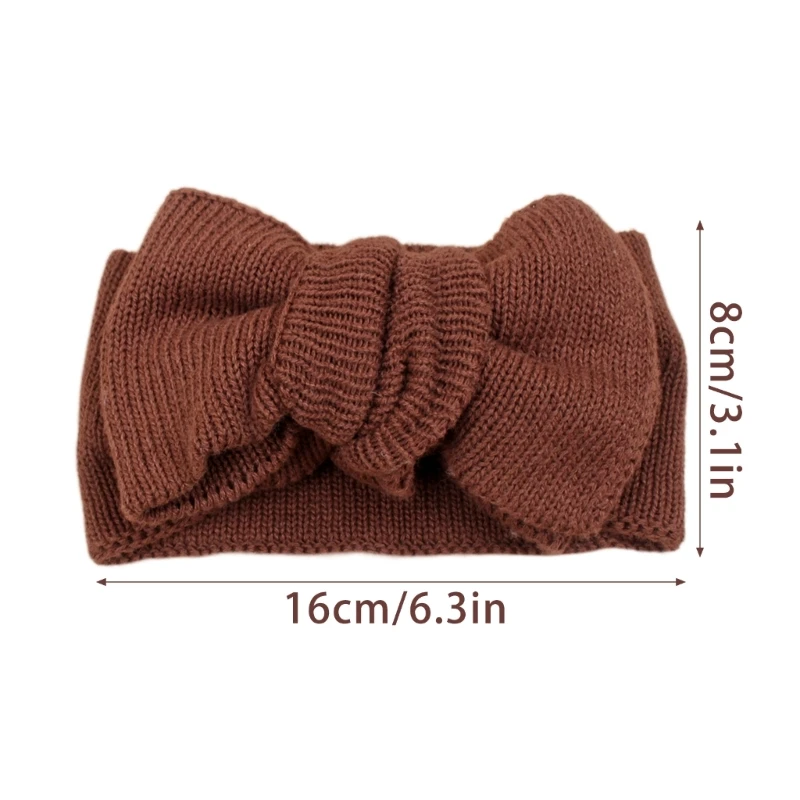 Y1UB Elastic Knotted Headwear Baby Bowknot Headband Wide Band Bow Hair Bands for Baby Girl Infant Headbands Hair Accessories