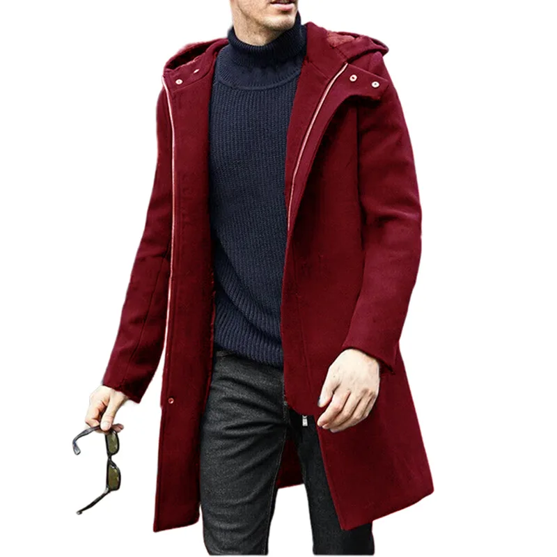 European Version2024New plus Size Woolen Coat Men's Casual Jacket Mid-Length Double Breasted