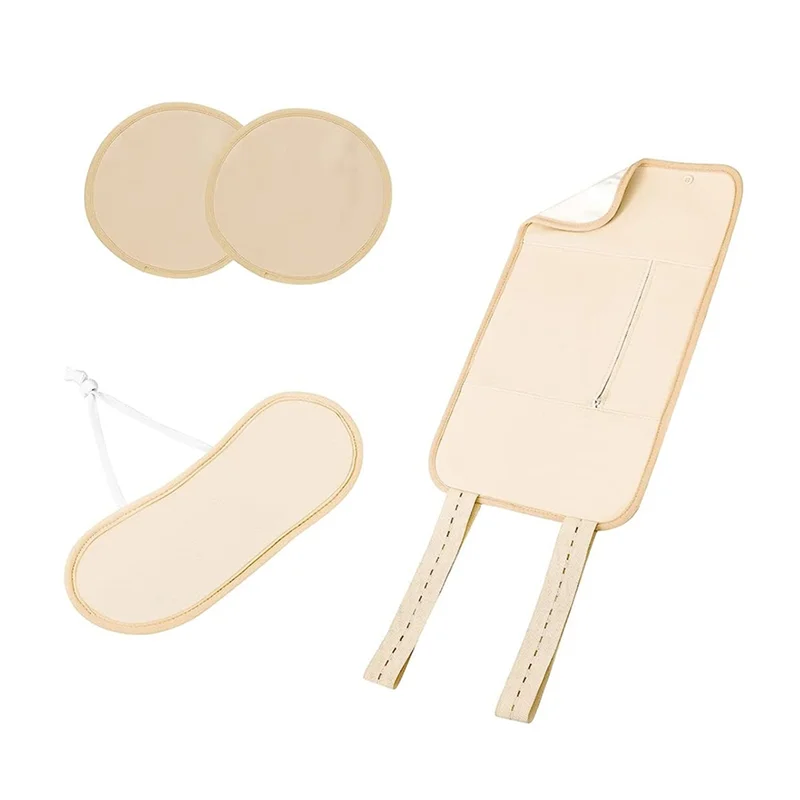 Pack d'huile de ricin réglable et réutilisable, sangle élastique, lavable en Machine, Anti-fuite d'huile, couleur de peau-A54Q