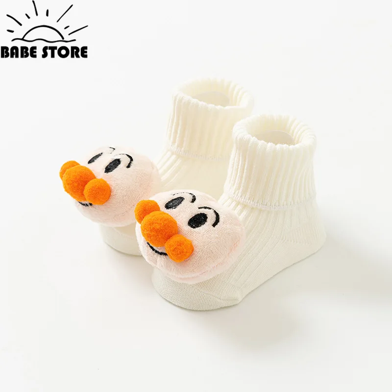 New Summer Thin Cute Cartoon Baby 3D Doll Socks Cotton Rubber Anti-slip Floor Socks for Newborn Infant Toddler Socks