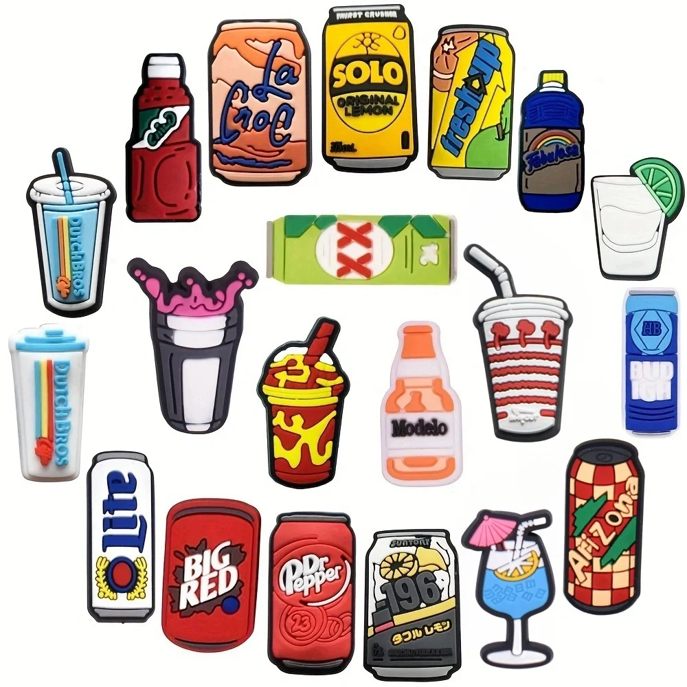 20Pcs Bottle Shoe Accessories for Adults, Different Food Drink Shoes Decoration Accessories For Women Men