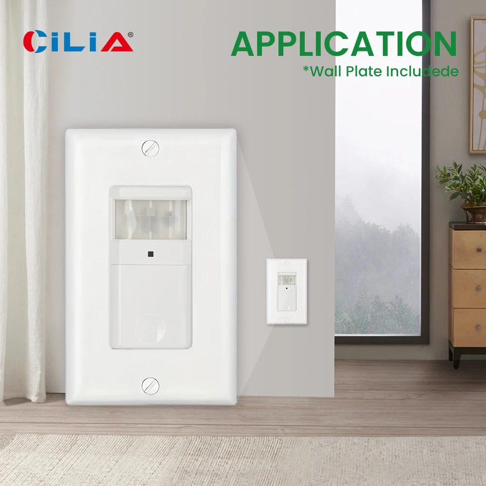 Interruptor de luz com sensor de movimento PIR na parede, interruptor de sensor de ocupação multivisualização, interruptor de sensor precisa de linha neutra