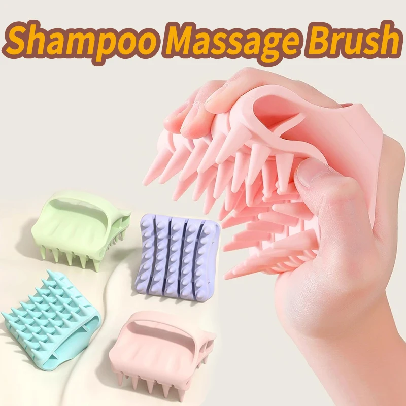 

Soft Silicone Scalp Brush Shampoo Massager Hair Scrubber with Handle Head Cleaner for Shower Pet Grooming and Scalp Care Tool