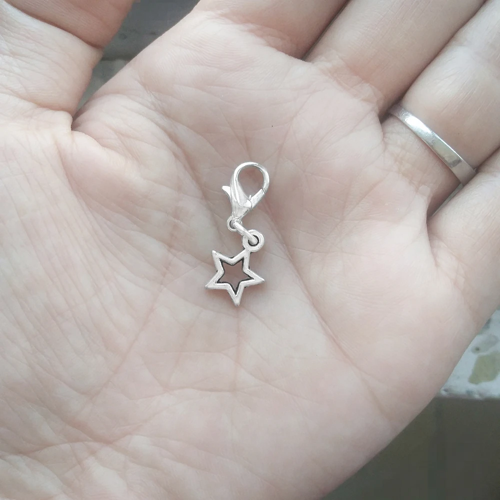 

80 шт. подвески для изготовления ювелирных изделий, серьги, подвески из металлического материала, звезда с застежками-омарами, серебро, мода, сделай сам, бимелок, оптовая продажа