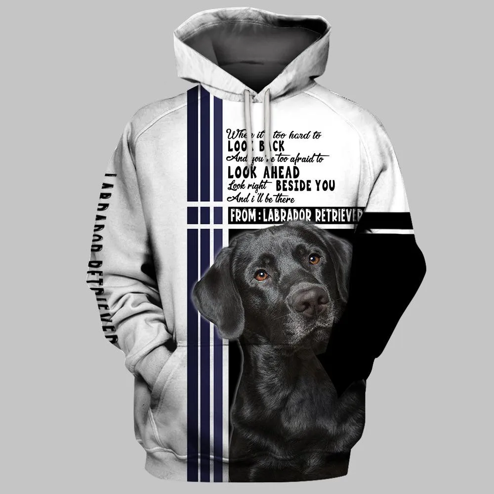 

HX Black Labrador Retriever толстовки с 3D графикой собаки рядом с тобой модная мужская толстовка с карманами Harajuku спортивная одежда