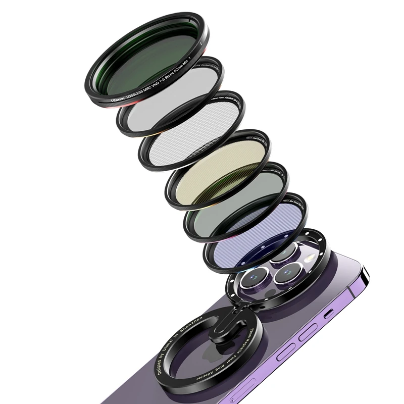 Ulanzi MagFilter 52mm Magnetic Filter Kit for IPHONE Android Smartphone 6 Styles Filters with Storage Case Filter Adapter Ring