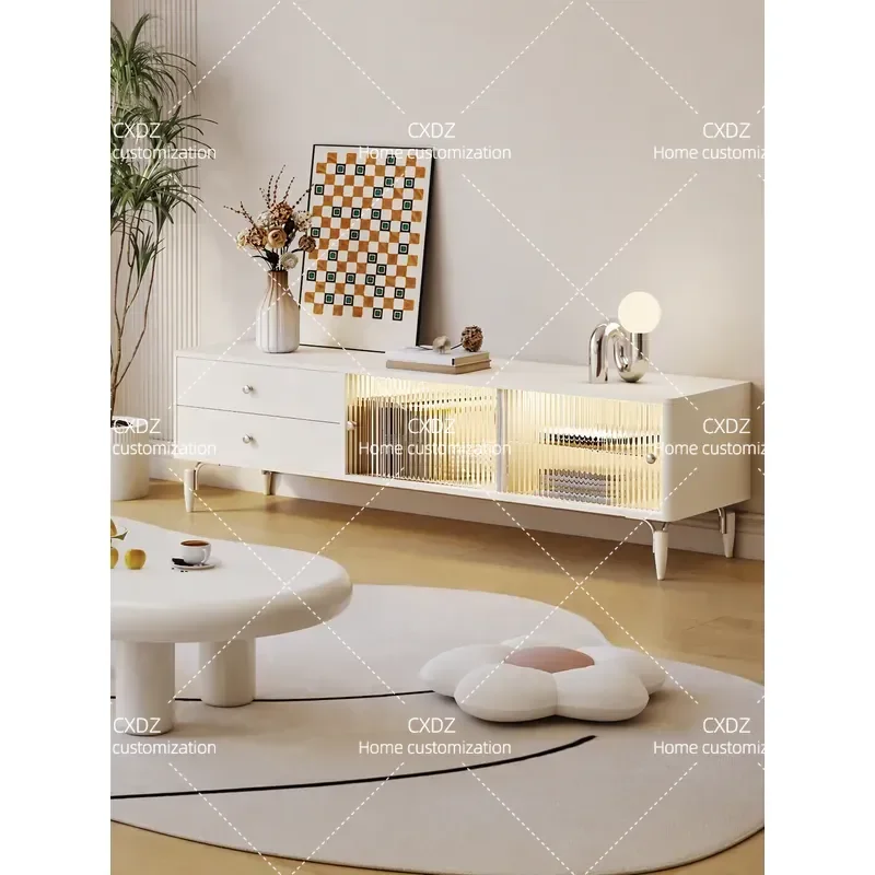 [Special clearance] Cream wind TV cabinet 2026 new living room household small apartment French TV cabinet coffee table