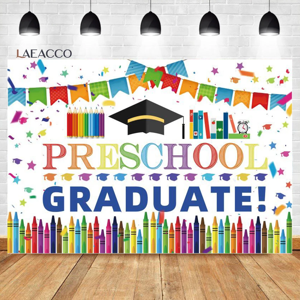 Laeacco Chúc Mừng Tốt Nghiệp Nền Con Cú Dễ Thương Quả Cầu Mẫu Giáo Trang Trí Trẻ Em Chân Dung Tùy Chỉnh Chụp Ảnh Bakcdrop