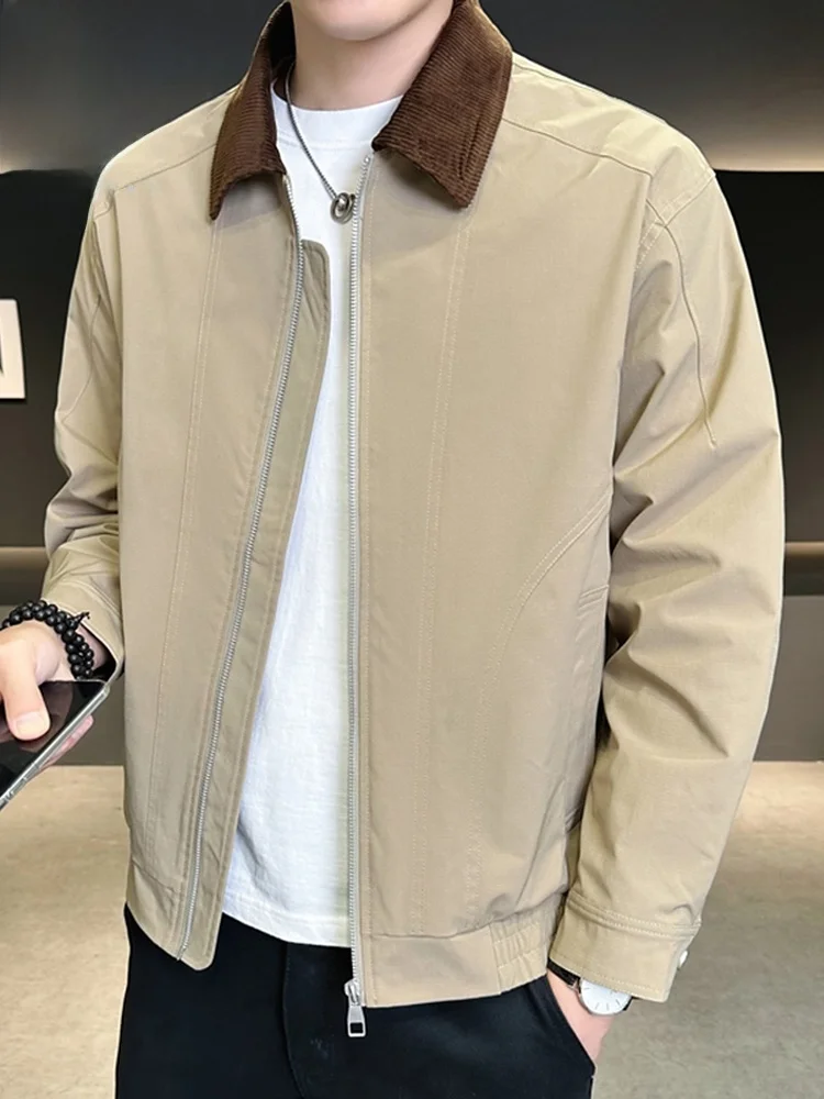 

Barn Sle Men's Jaet Fall 2025 Trendy Detroit Workwear Windproof Outerwear Zipper Decorated Loose Fit Polyester Fiber