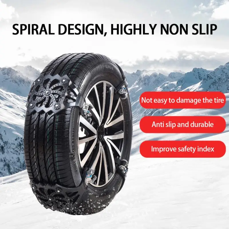 2024 Car Snow Tire Chains Mud Tyre Wheels Thick Anti-Skid Belt For Car/SUV/Truck Portable Easy To Mount Emergency Traction Car