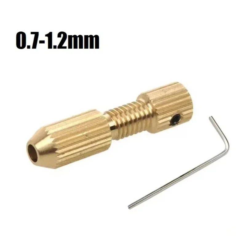 2PCS Mini Brass Drill Chuck 0.7-3.2mm Electric Motor Shaft Clamp Mini Drill Bit Collet Fixture Chuck Adapter DIY Hand Tools
