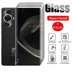 3 Pcs Tempered Glass For Huawei Nova 11 Pro 10 9 Pro Y72 Y91 Y61 P60 Art P50 P40 P30 Pro Curved Full Cover Screen Protector
