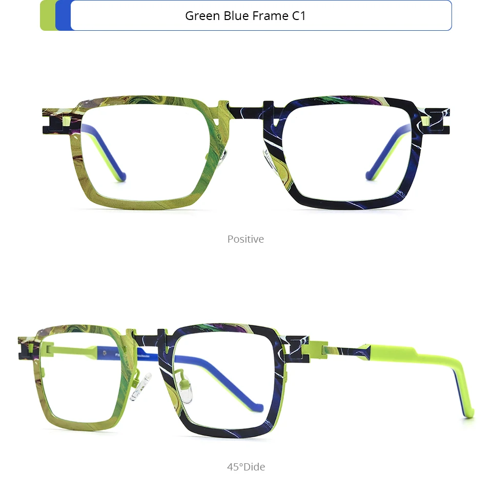 FONEX Dopamin Reines Titan Brillengestell Männer 2025, Neues Markendesign, Vintage-Stil, quadratische Brillen, Damen, Retro, japanische Brillen 85910 – Detail 6