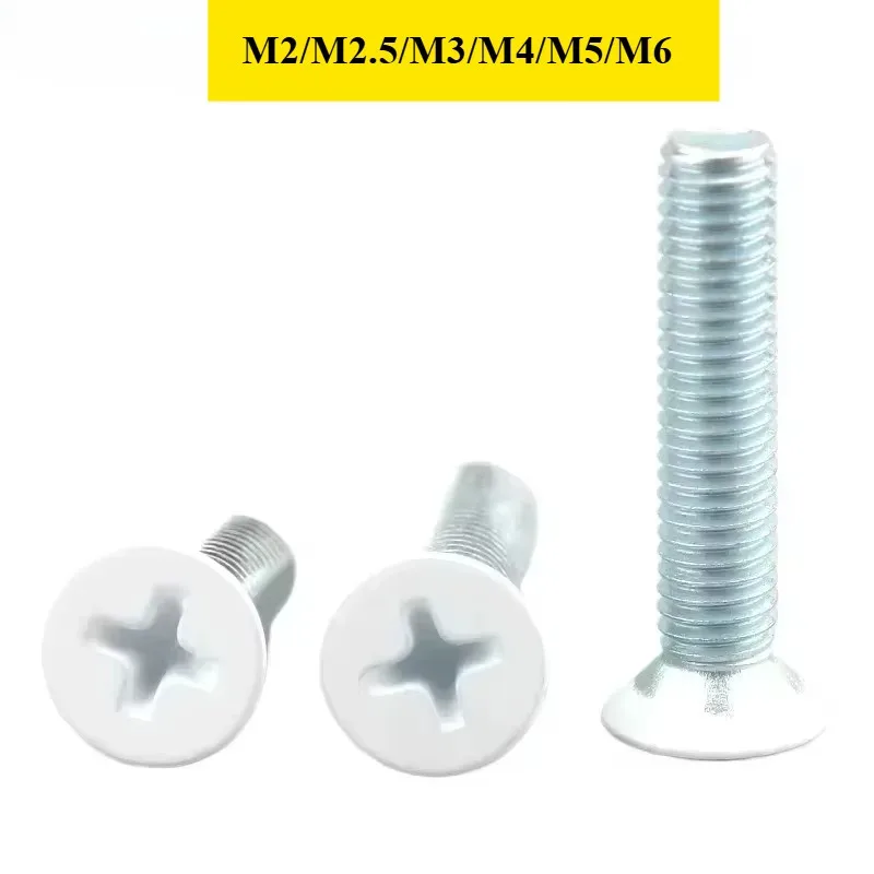 

M2 M2.5 M3 M4 M5 M6Phillips Flat Countersunk Head Bolt Pladur Nails Stud Furniture To Paint Oblique White Screws Stainless Steel
