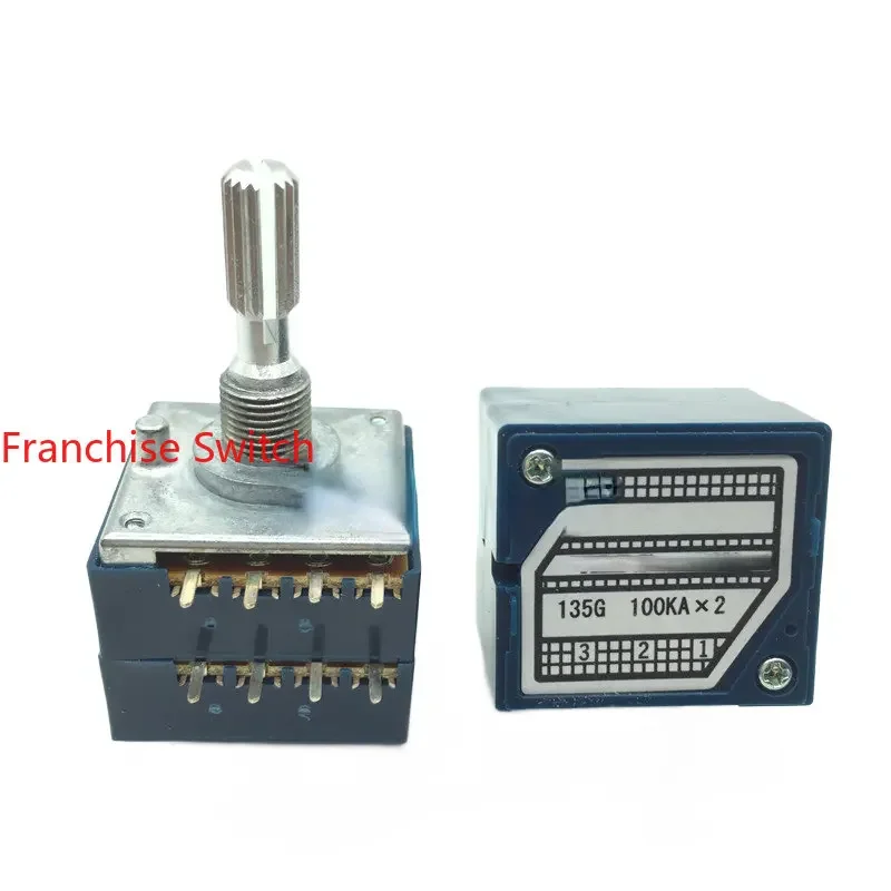 

Double Volume Power Amplifier Potentiometer Blue Shell RK27 Type 50KA 100KA With Tap And Equal Sound.