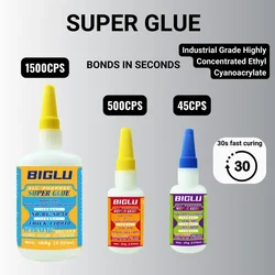 Premium CA Adhesive Thin Medium Thick Liquid Super Glue Strong General Purpose Quick-Bonding for PVC Wood Metal Plastic and More