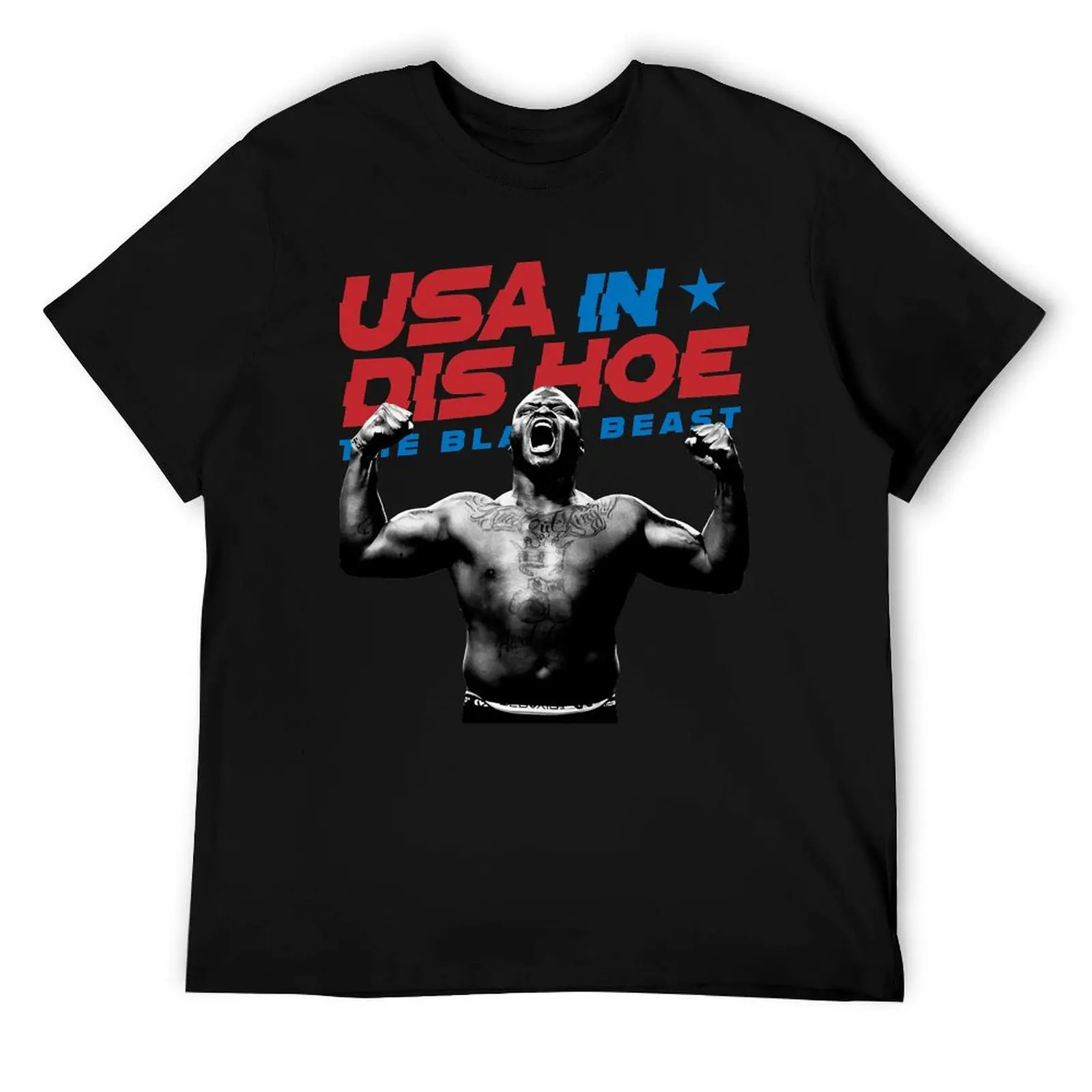 

Derrick Lewis USA IN DIS HOE The Black Beast T-Shirt cotton tshirt 100% T-Shirt