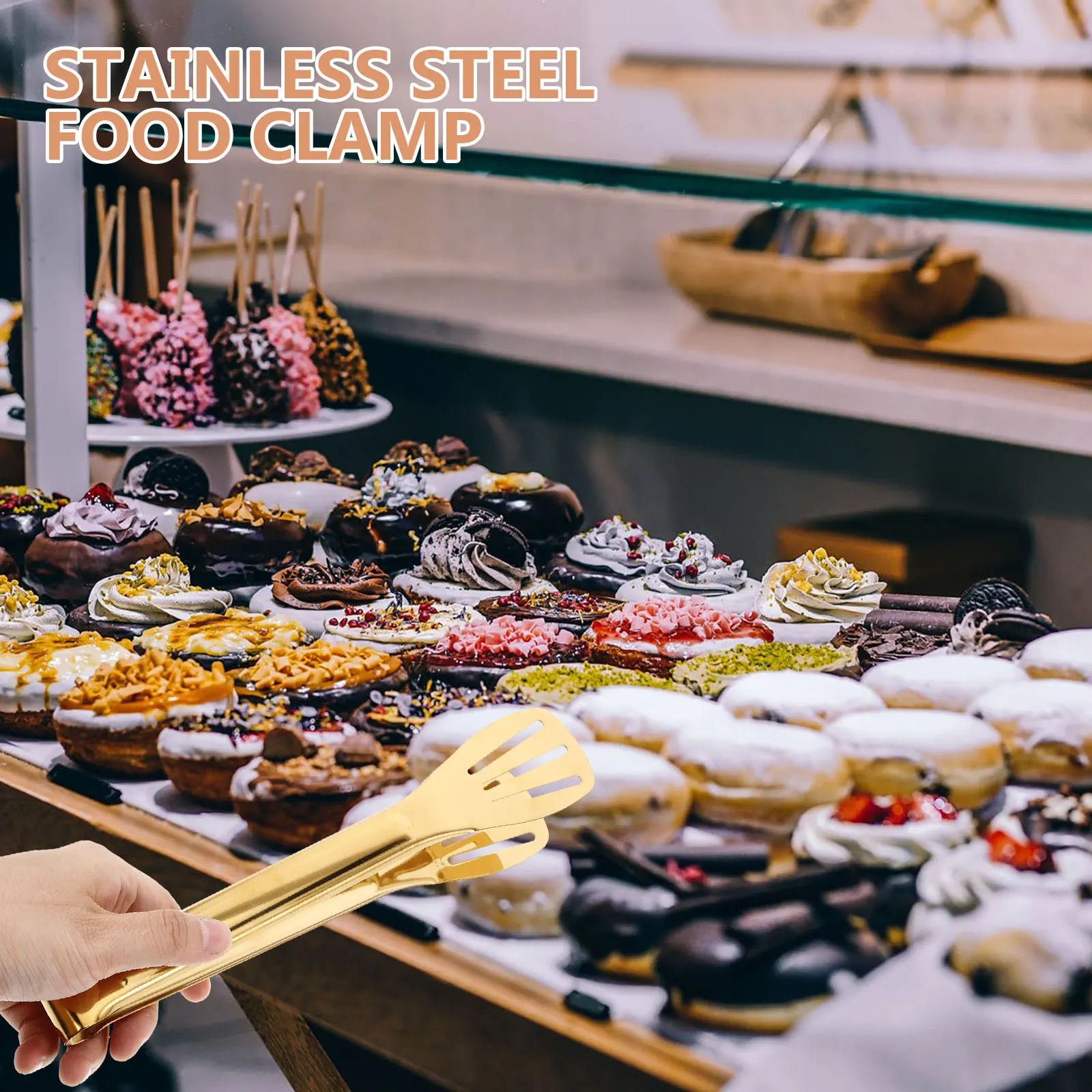 

Stainless Steel Thickened Food Clip Kitchen Cooking Tongs Barbecue Grill Steak Serving Tongs Food Clamp Multipurpose Cooking