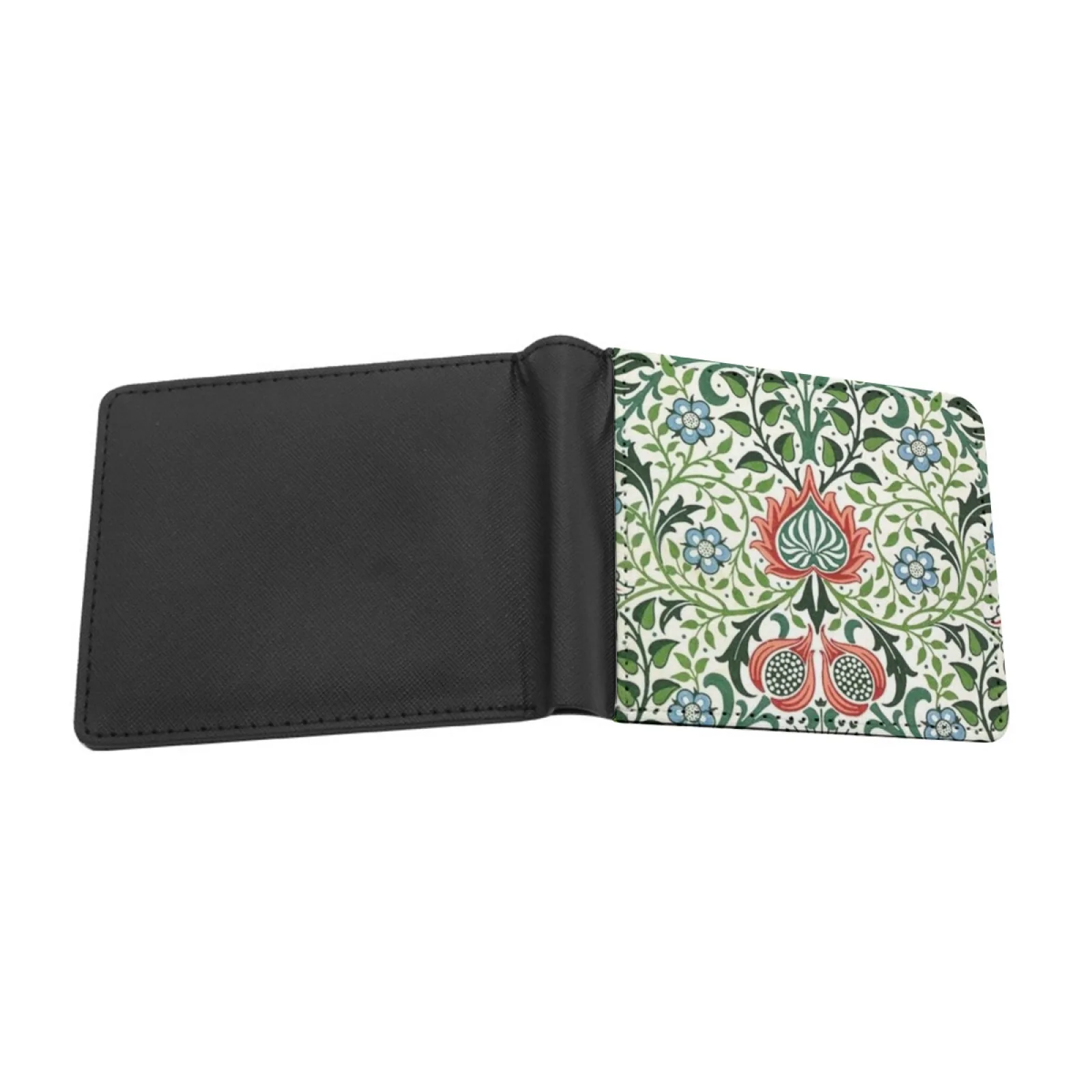 Pomegranate William Morris Men Wallets Card Man Wallet Short Purse Bi-Fold Personalized Purses Pomegranate Flowers Vines Flower