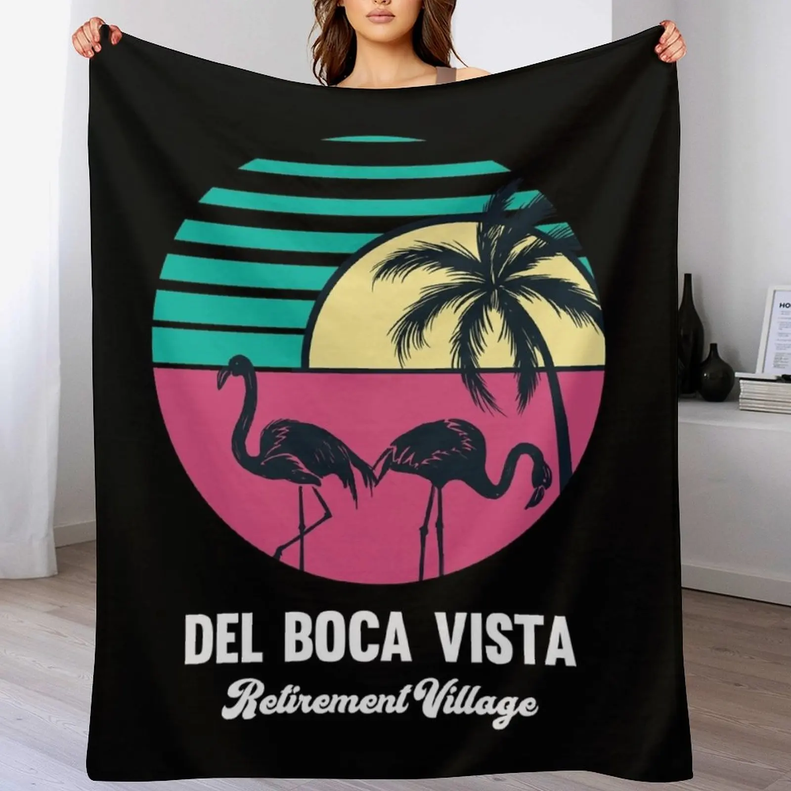 Del Boca Vista Retirement Village Throw Blanket warm for winter Retros Single For Baby Blankets