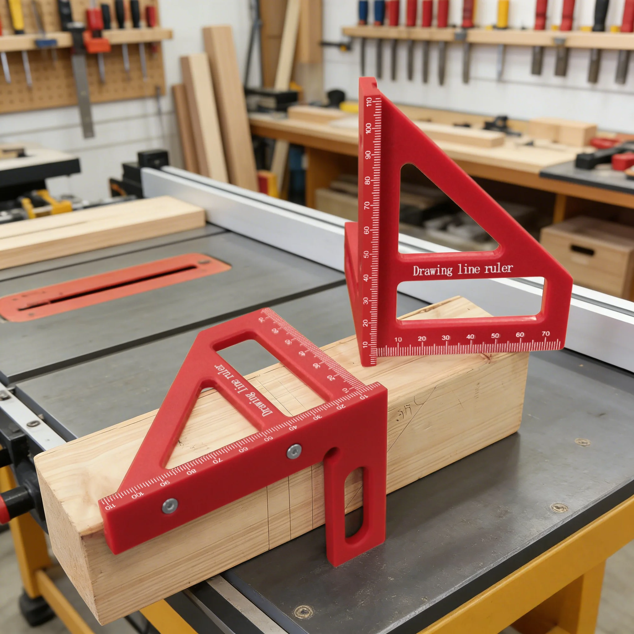 Multi-Angle Measuring Ruler, 45/90 Degree Plastic Carpenter Square & Miter Triangle Ruler,Woodworking Protractor Tools