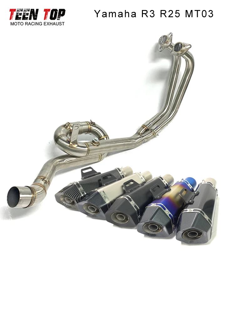 

Full Exhaust System For Yamaha MT03 MT-03 YZF R3 R25 YZF-R3 YZF-R25 Motorcycle Exhaust Muffler 51mm Modified Exhaust Front Pipe