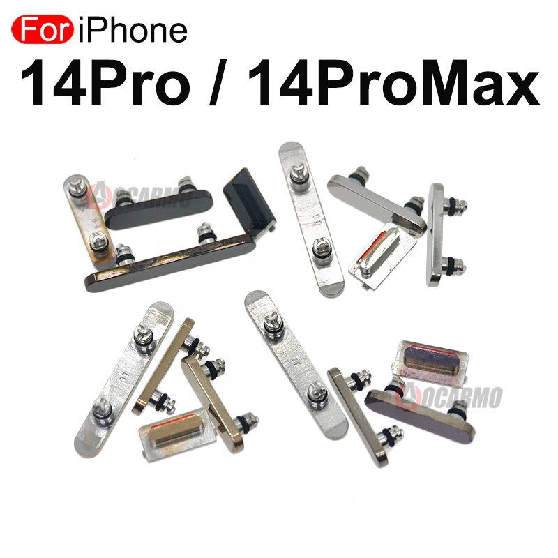 Aocarmo For Apple iPhone 14 Pro Max 14Pro 14PM Full Set Side Key Power On Off Volume Mute Buttons Replacement Parts