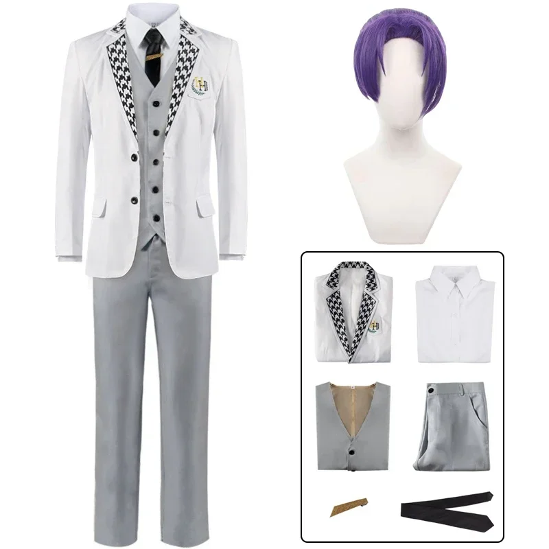 

Reo Mikage Cosplay Blue Lock Cosplay Costume Wig Men Suit Jacket Shirt Vest Tie Pants Full Set Halloween Party Role Play Outfit