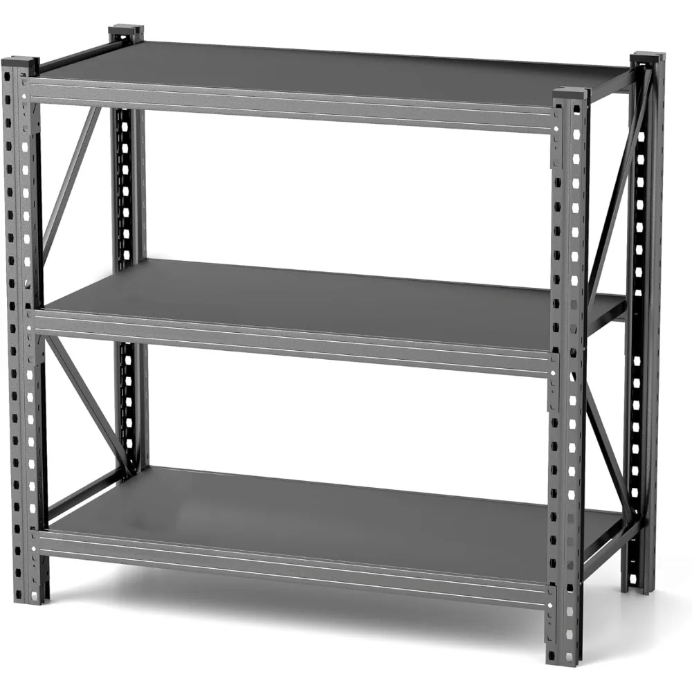 Rak Penyimpanan Baja Industri 3 Tingkat dengan Kapasitas 5000 lbs - Rak Garasi yang Dapat Disesuaikan untuk Suku Cadang dan Peralatan Otomotif