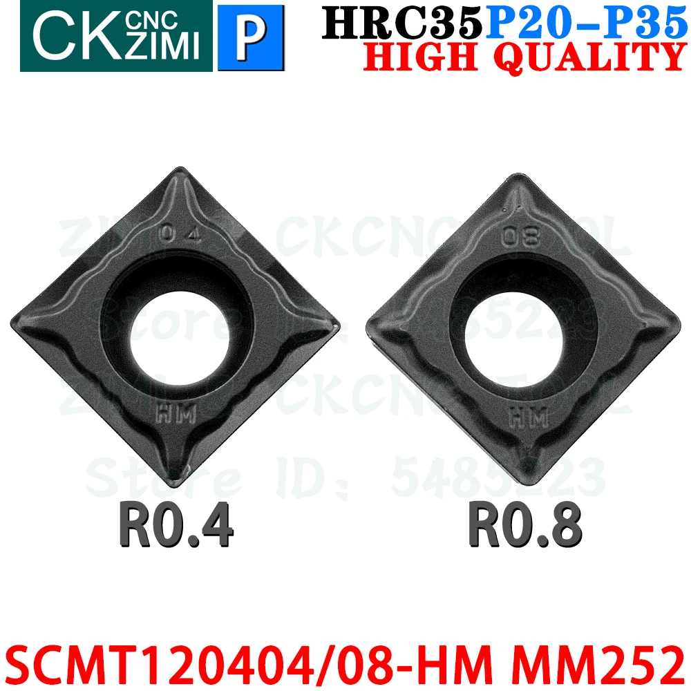 SCMT120404-HM MM252 SCMT120408-HM MM252 超硬インサート旋削インサートツール鋼用 SCMT 1204 SCMT1204 HM CNCメカニカルウッドメタル旋盤ツール