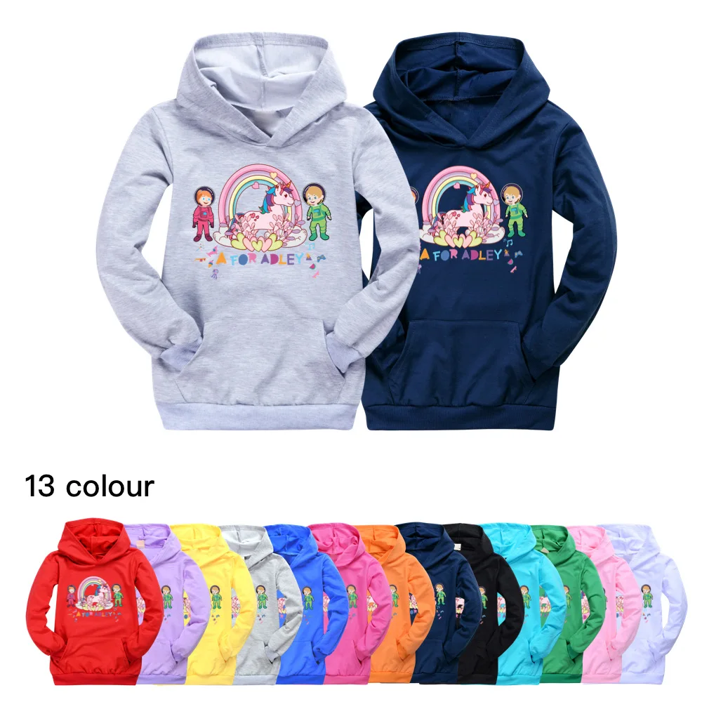 2-15Y Kids Clothing New A For Adley Hoodies Girl Boys Cotton Children Print Sweatshirt Baby Toddler Tops Cartoon Fall Clothes