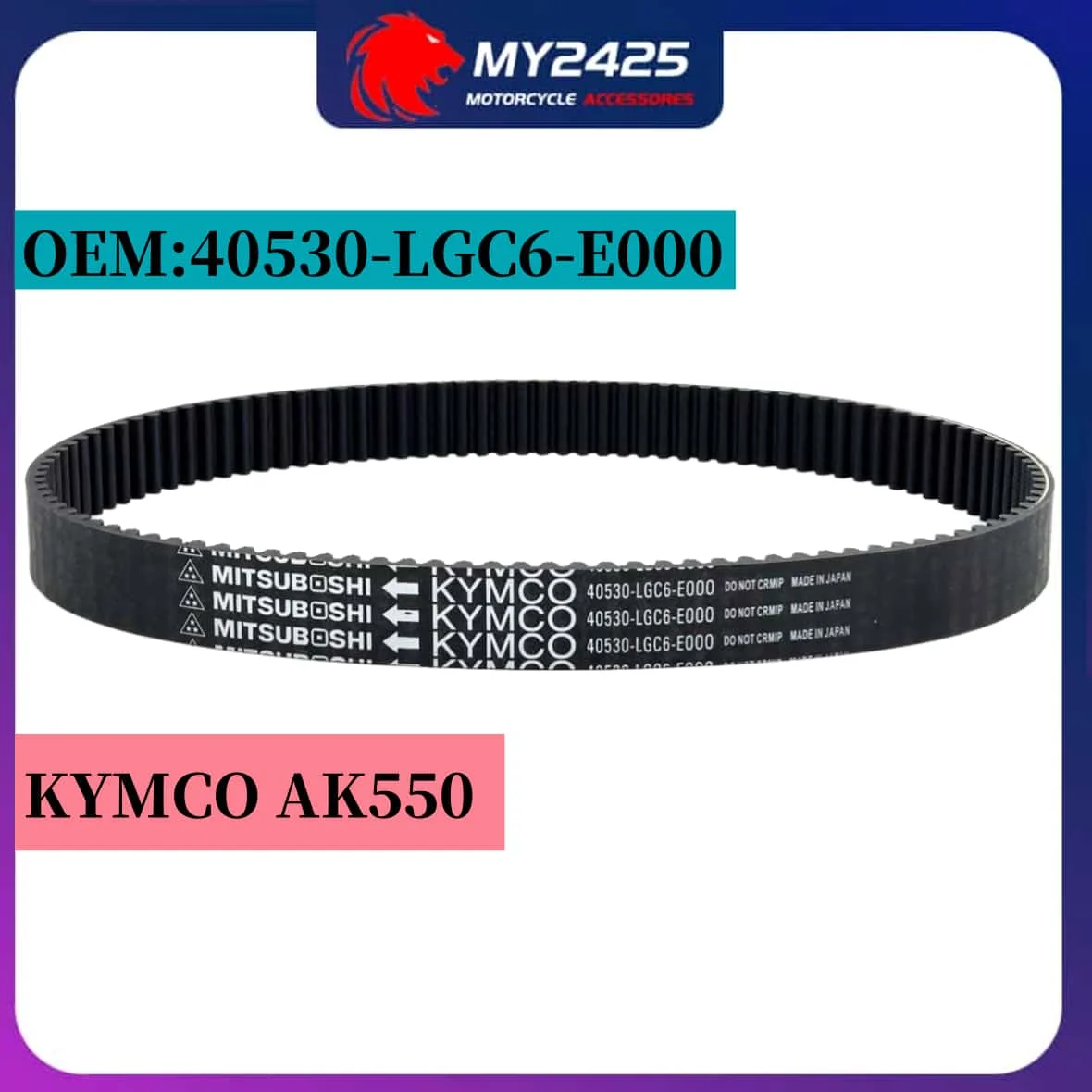 

Kevlar High quality Drive Belt For KYMCO AK550 Ak550 Parts 40530-LGC6-E000 Motorcycle Parts Transmission Belt