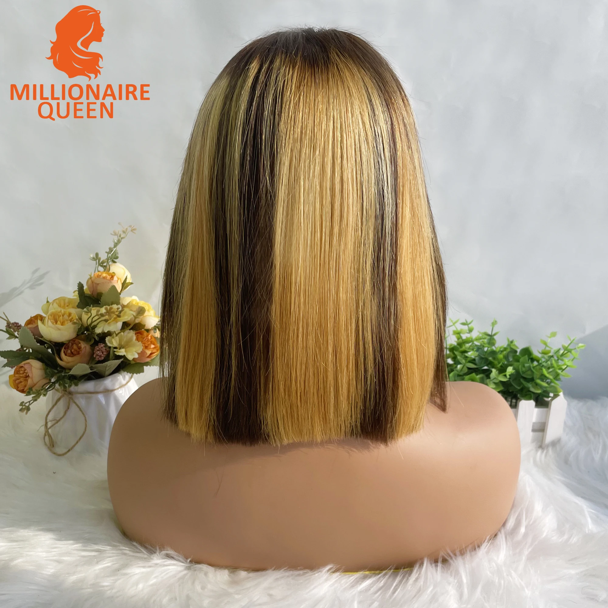 Vietnã-Super Double Drawn Osso peruca reta para mulheres negras, 13x4 Bob Wig, 100% cabelo humano, Natureza Preto, 250% Densidade