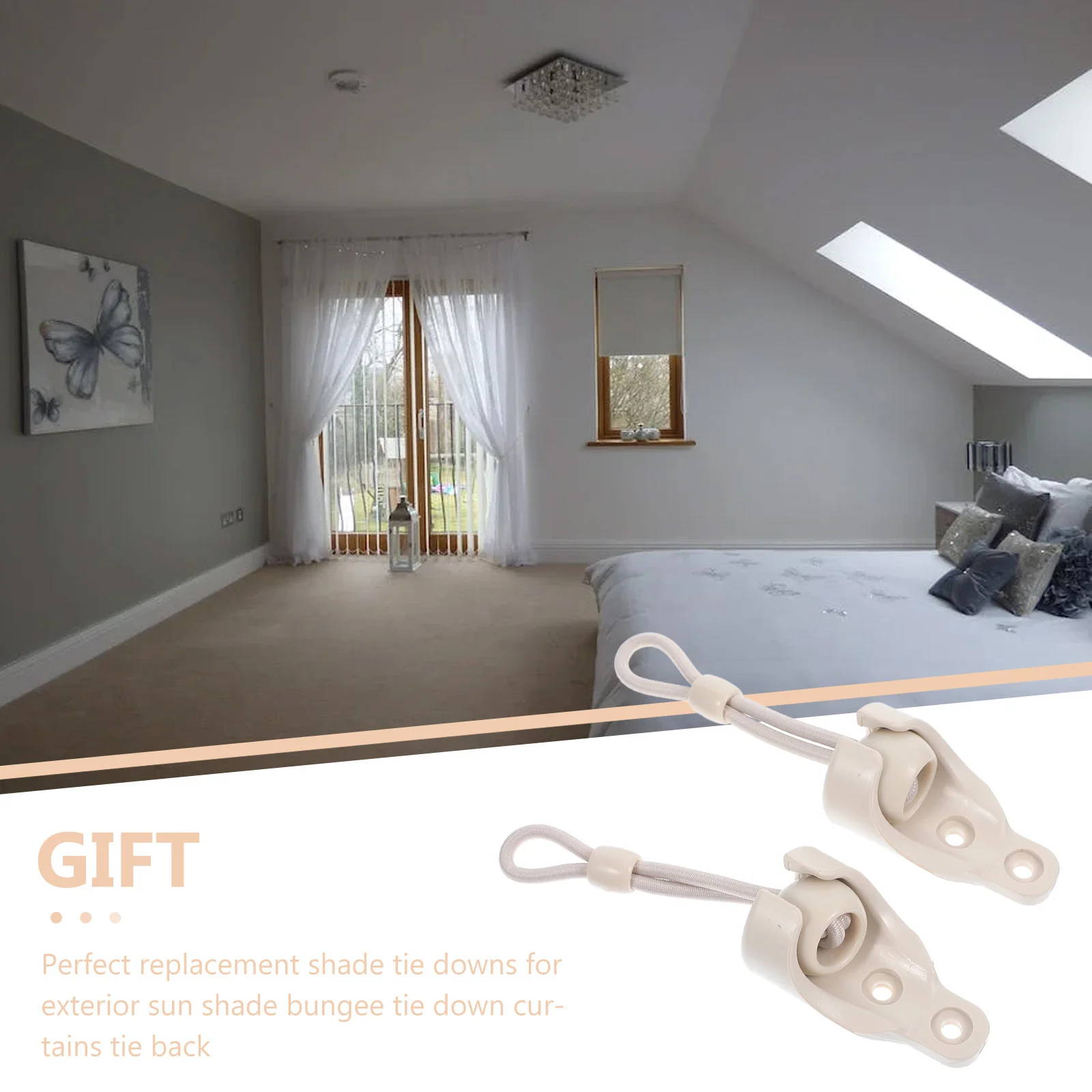 

Plastic Bungee Cords Tie Down Kit Window Blinds Shade Parts Elastic Cord Buckle Home Decor Windproof Mounting Brackets Roller