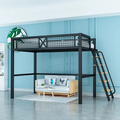 Iron upper and lower bunkmultifunctional and space saving elevatedsmall apartment beds