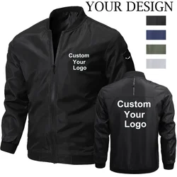 New Men's Customize Your Logo Casual Jacket Men Fashion Loose Mens Jacket Sportswear Bomber Jacket Mens Jackets and Coats