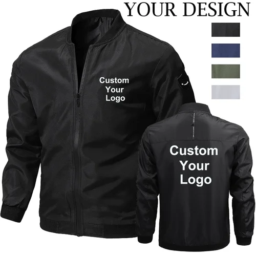 Chaqueta informal personalizada con tu logotipo para hombre, ropa deportiva holgada a la moda, Cazadora Bomber, abrigos, novedad