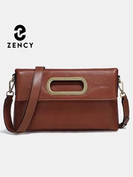 Borsa a tracolla Vintage in vera pelle Zency per donna borsa a tracolla di grande capacità nuova borsa a tracolla marrone borsa a tracolla 2024
