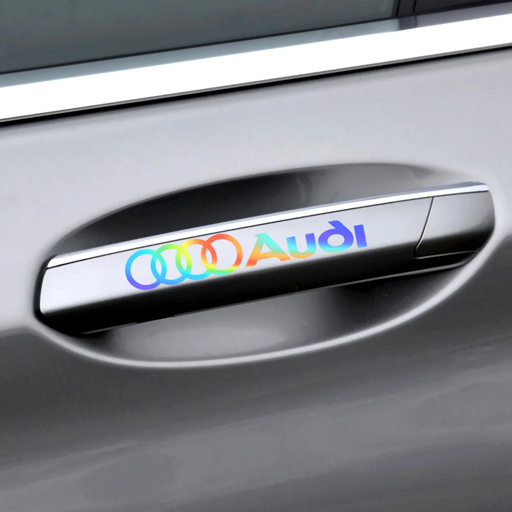 4PCS Car Door Handle Decoration Stickers Wiper Decal Auto Accessories for Audi Sline A4 B7 B8 B9 A3 8P 8V 8L A5 A6 C6 C5 C7 A1