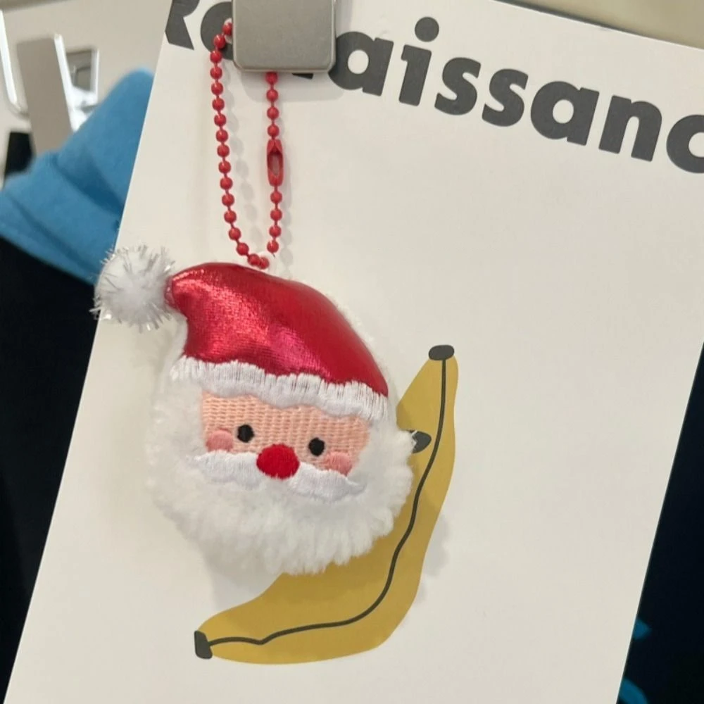 Fashion Stuffed Christmas Pendant Snowman Santa Claus Cartoon Key Chain Soft Elk Gifts