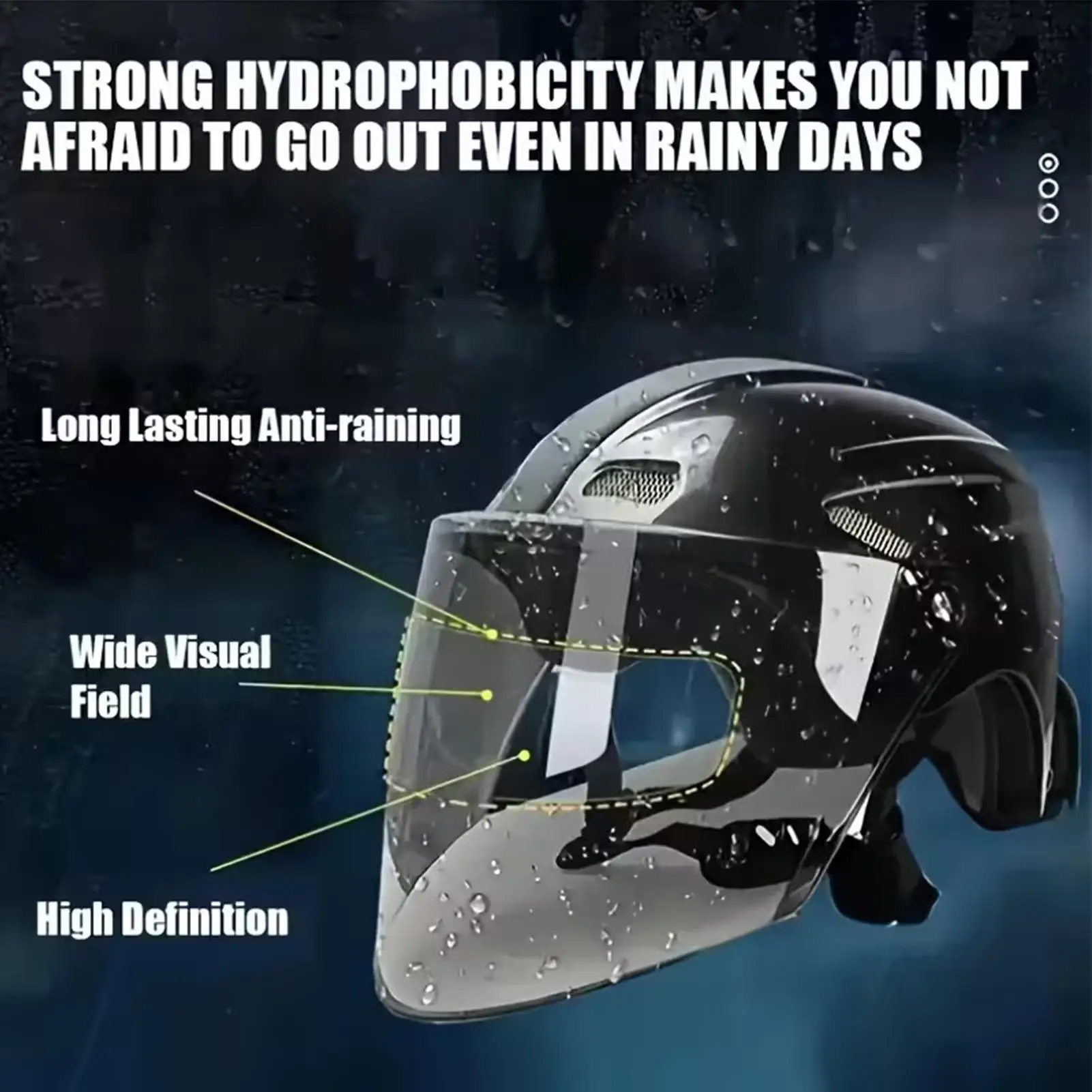 Creme anti-neblina para capacete de motocicleta, 50g, bálsamo de revestimento rápido, agente à prova de chuva para visão clara, óculos de proteção