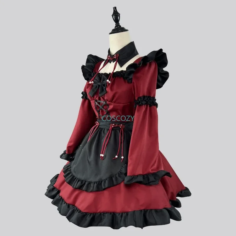 Costumes de femme de chambre gothique pour Halloween, Sweet Lolita, robe de princesse de fête, tablier, vêtements de sauna, vêtements de présidence, grande taille, cosplay