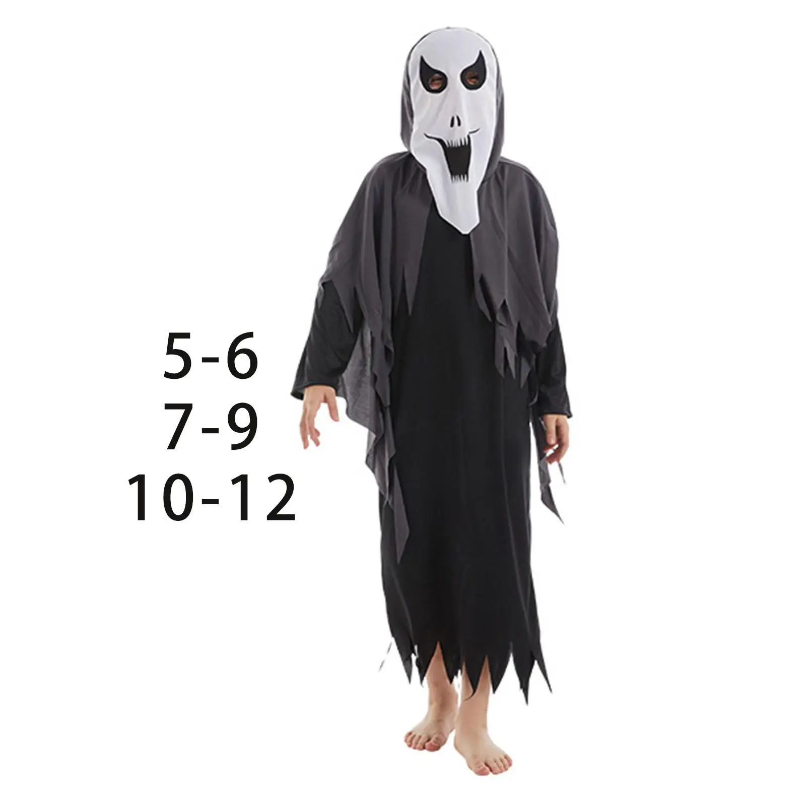 Kids Halloween Costume Cosplay Outfit Children Apparel Devil Outfit Grim Ghost Costume for Party Performance Ghost Festival