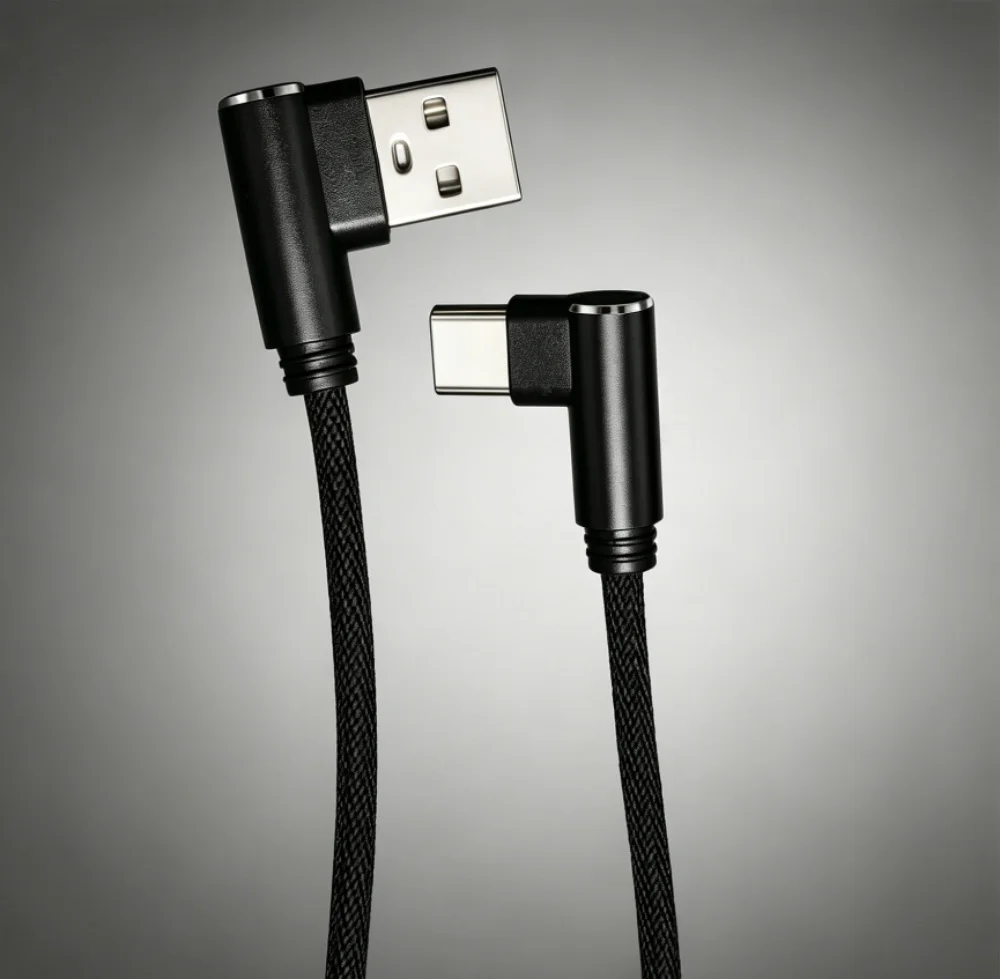 40W 5A USB-auf-Typ-C-Ladekabel mit schneller Ladefunktion, gewebtes Datenkabel, 90-Grad-Ladekabel für iPhone, Xiaomi, Redmi, Huawei, USB-Ladekabel