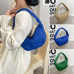 New Fashion Quilted Plaid Shoulder Bags Lightweight Cotton Padded Plaid Crossbody Bags Puffy Cotton Padded Plaid Shoulder Bags