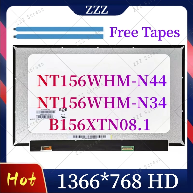 15.6-inch Laptop LCD Screen NT156WHM-N44 V8.0 NT156WHM-N34 B156XTN08.1 B156XTN08.0 Display Panel HD 1366x768 30pin eDP