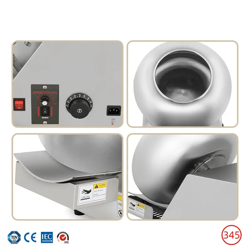 8L Polishing machine, Coating Automatic Coloring  Chocolate icing machine, Candy mixing, Small icing machine